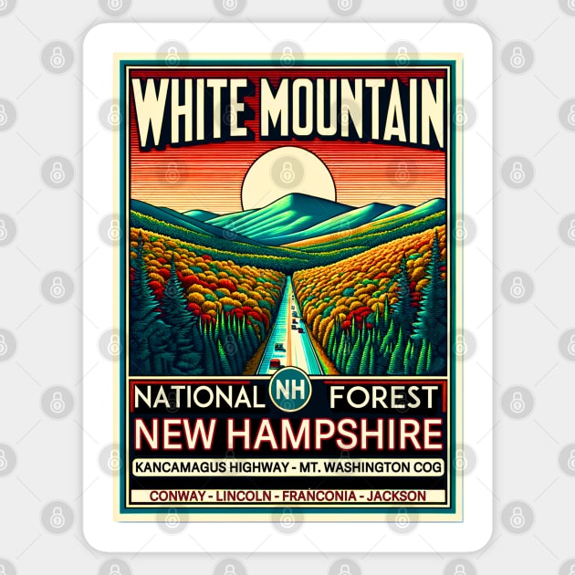 White Mountain National Forest New Hampshire Conway Lincoln Franconia Jackson NH Sticker by TravelTime